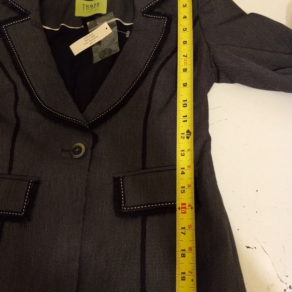 Nancy Rose THORN Blazer Jacket Black & White Pindot Cropped Size 0 NEW - Picture 5 of 9